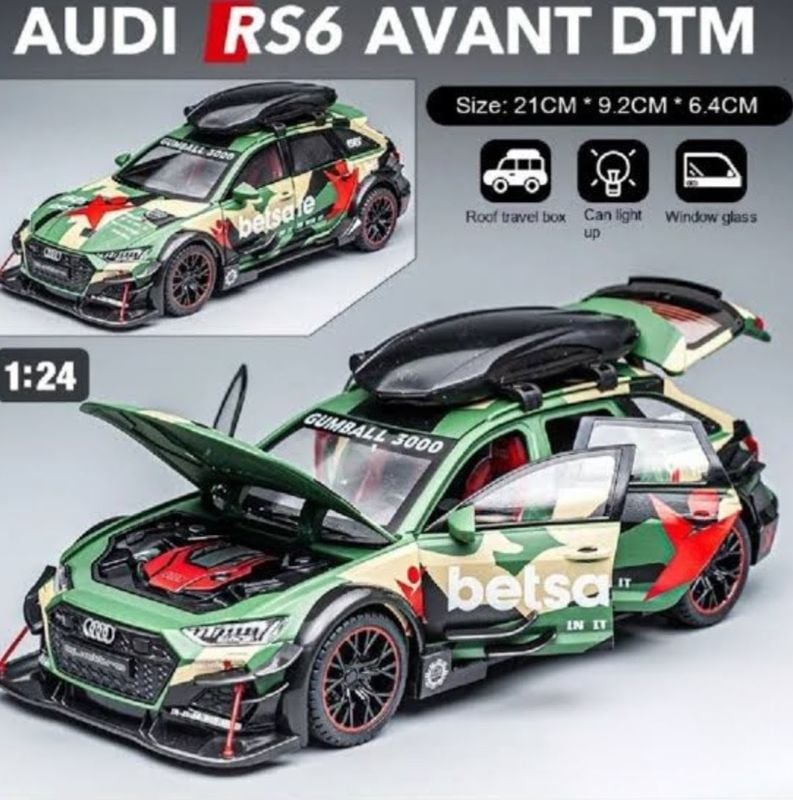 1:24 Diecast Audi RS6 Avant Gumball 3000 edition Openable all sides sound light KT TM(1900-282)