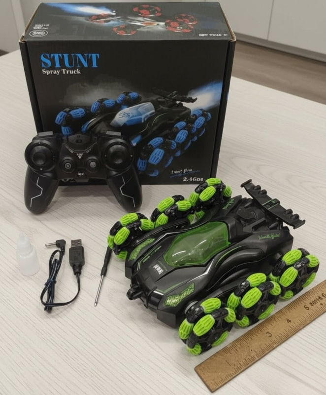 2.4GHZ 4WD 8 Wheels Stunt Remote Control Spray Truck High Speed and quality (S882)