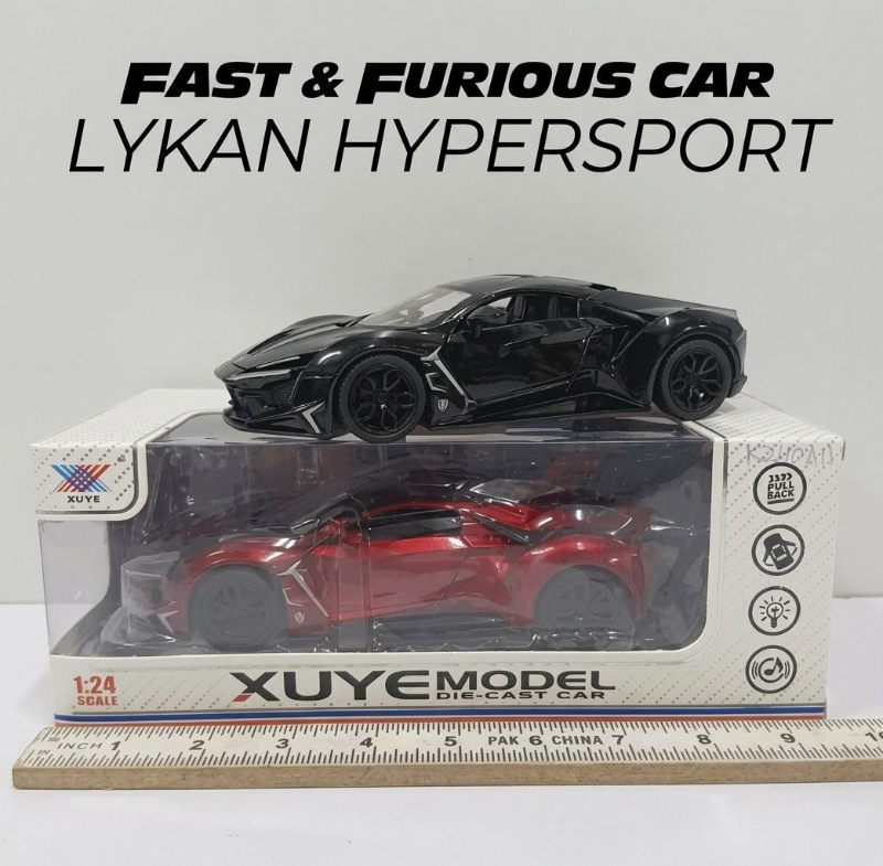 1:24 Fast & Furious Car Lykan Hypersport High quality High Detail interior & Exterior Sounds light Best Gift Collector lover car KT (K240A11)