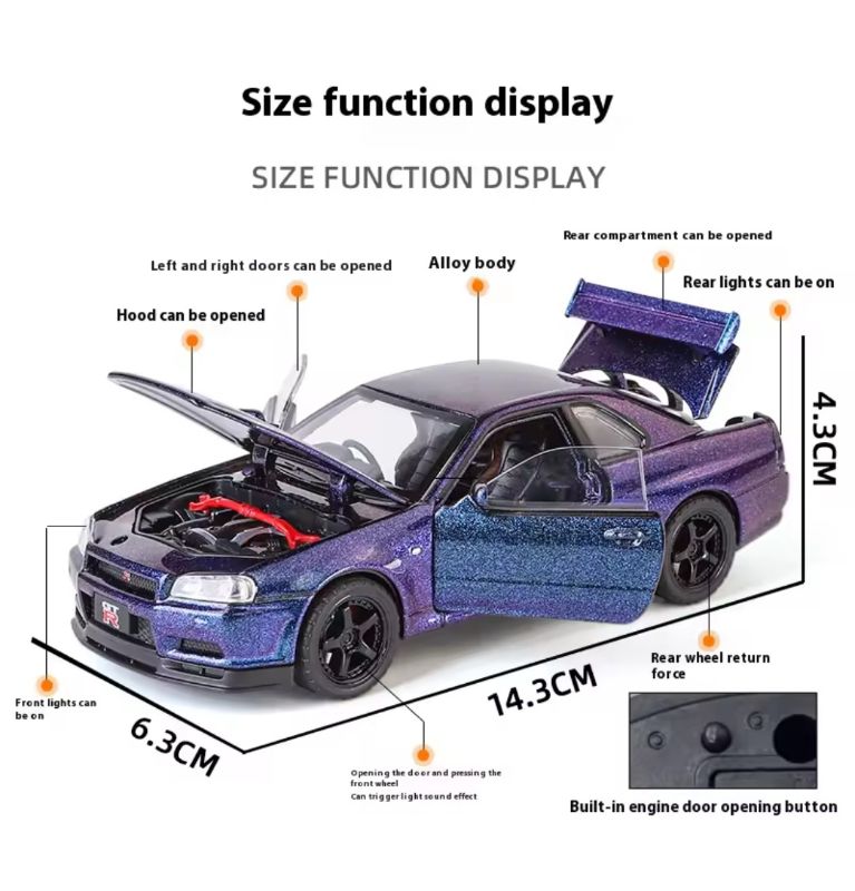 1/32 Brian's Nissan Skyline GTR R32 diecast KT 1901-420