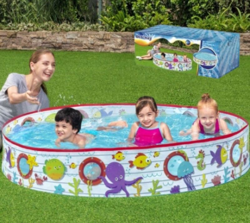 Summer Fill n Fun Kids Paddling Pools Large Size Family Pool No Need Air 0-10 ages swimming pool TM(55029)