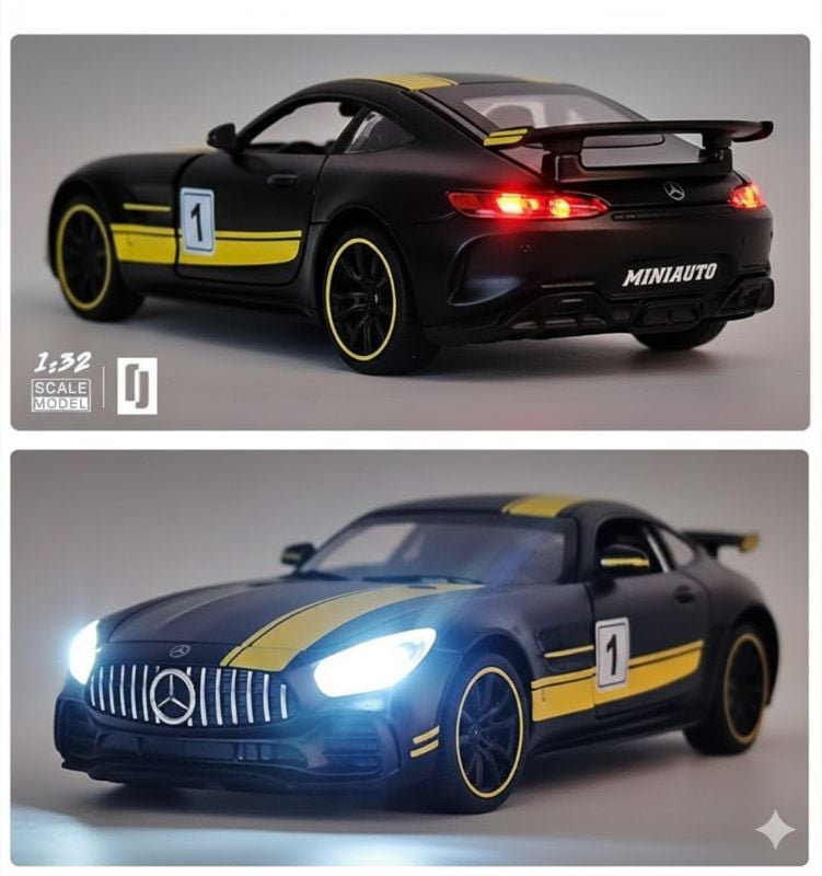 1:24 Mercedes Benz AMG GTR Diecast Car Model spraying Pull Back Toy (CZ30AD)