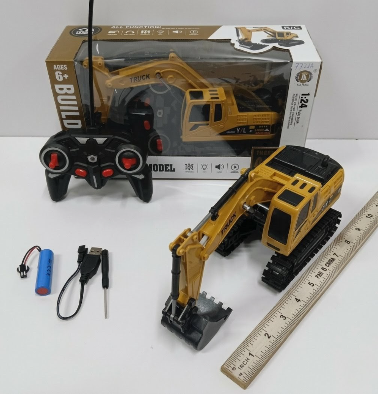 1:24 scale Engineering Truck Excavator RC Rechargeable 360 rotate Digging Sound KT (7721A)