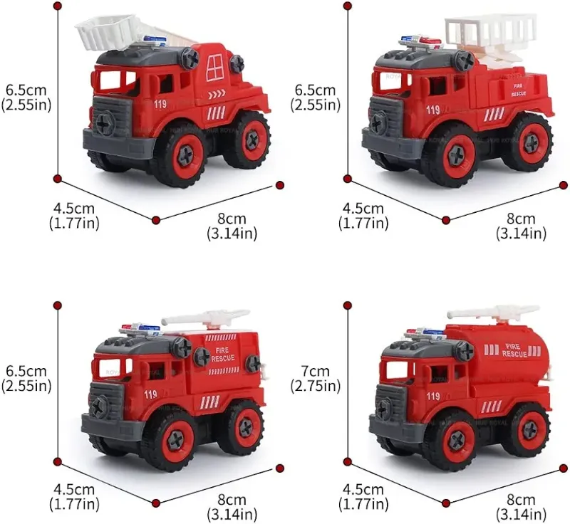 DIY Fire Fighting Truck Screw Vehicles toys high quality (290B-3)