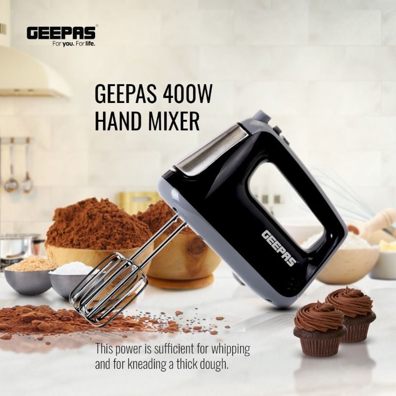 Original Geepas Hand Mixer professional 5-Speed Powerful 400W Moter