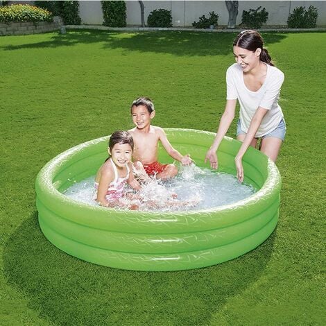 Bestway 3-Ring Inflatable Kiddie Pool Swimming pool 3 Kids space PVC bag 60x12 inches TM(51026)