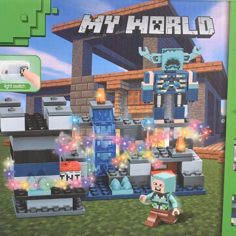 Minecraft My World Building Block Lego Compatible 132+ pieces and Minecraft Figures KT (44129)