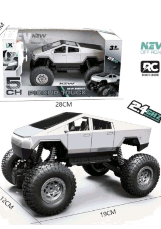 1:16 2.4 RC Cybertruck Big Tire Off Road Giant rechargeable battery and 5 channel remote functions KT (159-2)