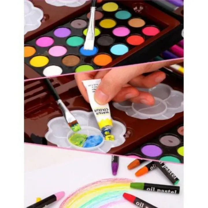 Big High quality Painting Art 145pcs Suitcase Drawing Art Painting Stationery Set Watercolor Pens Crayon Marker Drawing Painting Tools Birthday Gift KT (TTK-CB)