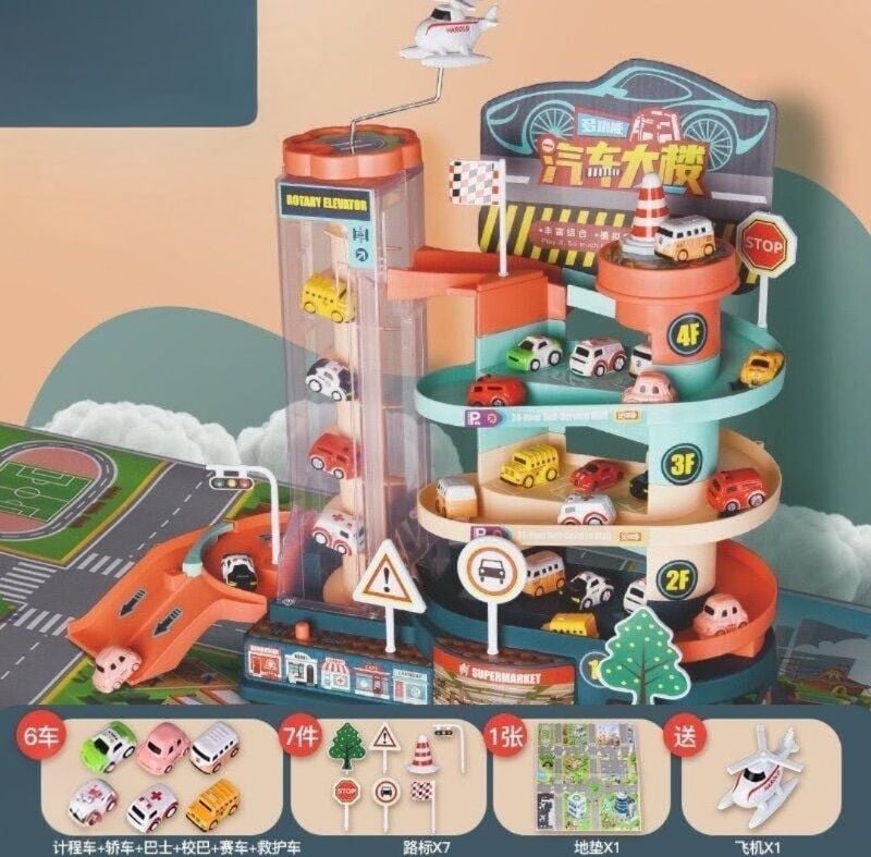 Parking Lot Assembly Play Elevator 3 Floor Car Park Kids Toy Premium quality (6727)