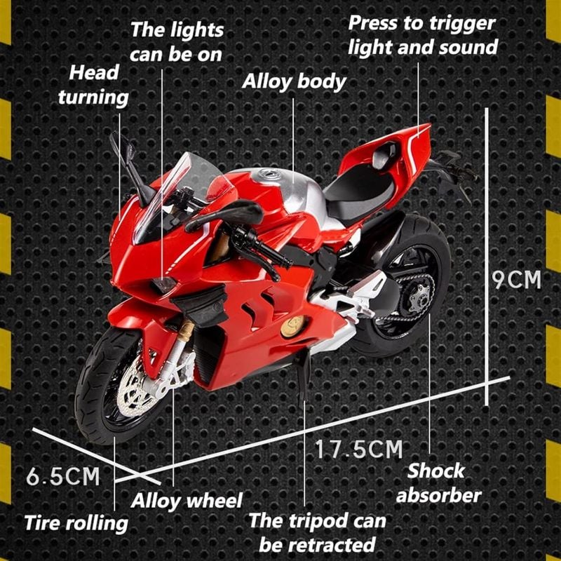 BMW S1000RR motorcycle die-cast 1:12 scale model (M12-6)