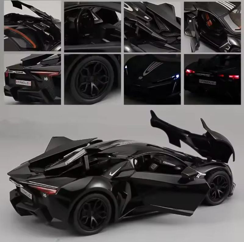 1:24 Fast & Furious Car Lykan Hypersport High quality High Detail interior & Exterior Sounds light Best Gift Collector lover car KT (K240A11)