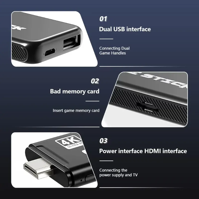 4K Ultra HD Game Stick with a 2.4G wireless controller gamepad enjoy taken and thousands of games TM (M8S)