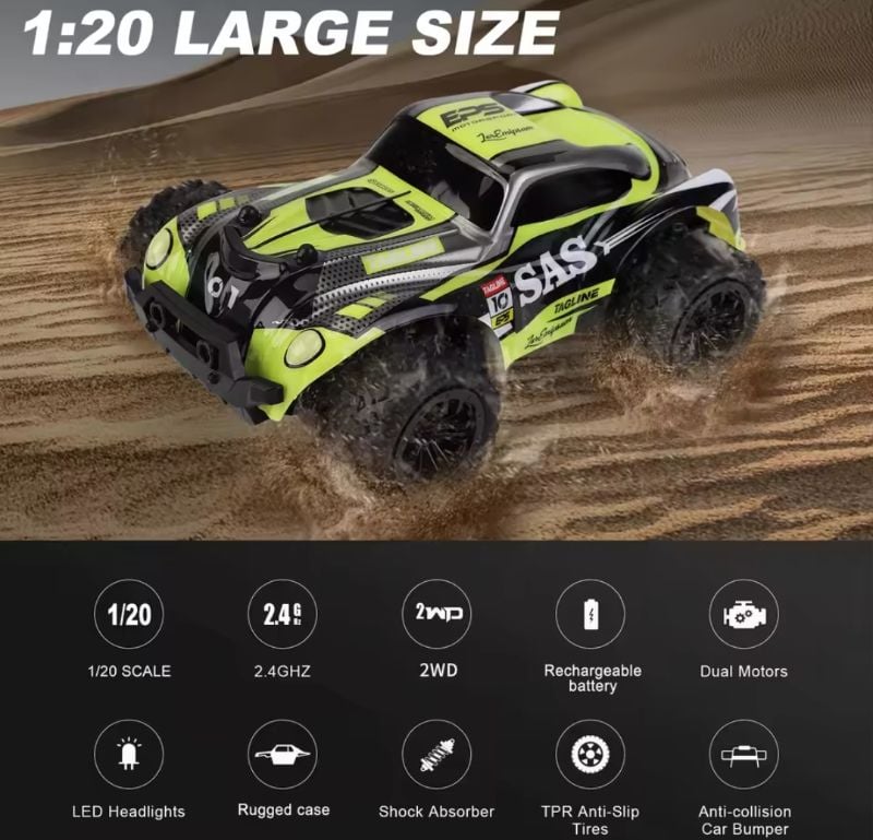 1/20 Professional RC Drift Car 2.4Ghz Remote Control Car Off road 15KM/H (003)