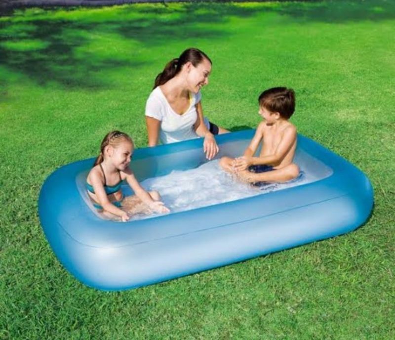 Big Comfortable Bestway Aquababes Square Inflatable Swimming Pool with repair patch 2 kids space TM (51115)