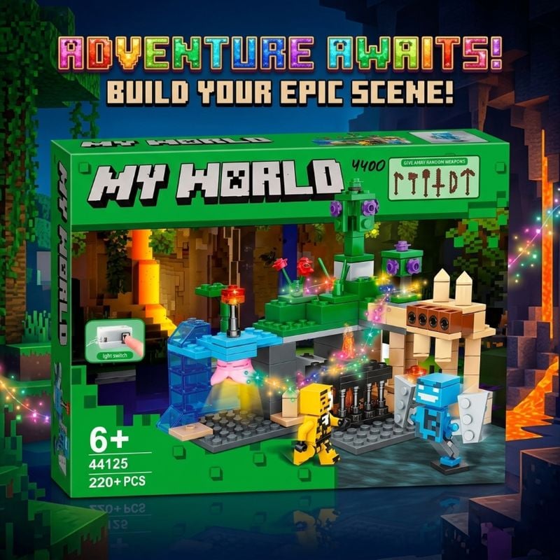 Minecraft My World Building Block Lego Compatible 220+ pieces and Minecraft Figures KT (44125)