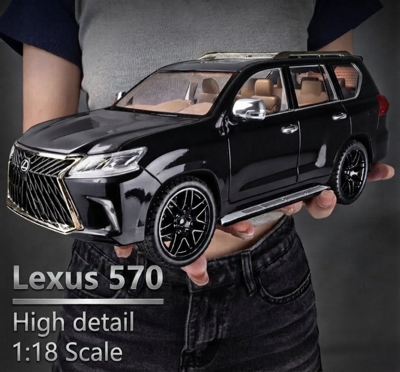 Big Lexus 570 1:18 scale diecast model car high real details heavy weight Collector lover car Black TM (SR-1807)