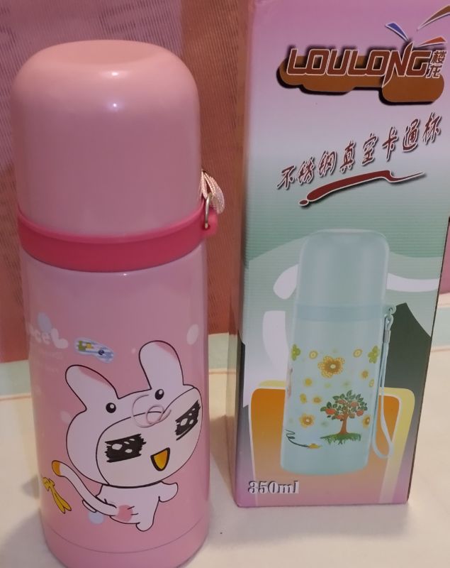 Bunny Cartoon Stainless Steel vacuum thermos water bottle with Cup  350ML