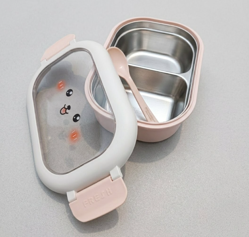 Stainless Steel Food Container Double Compartment and Body  used for packing lunches