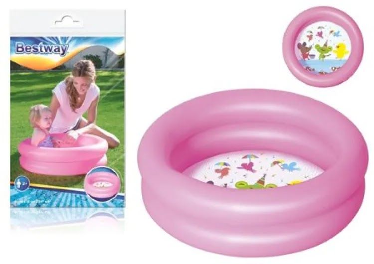 Inflatable 2 Ring Round Kiddie paddling pool 61x15 cm Bestway 0 to 2 year age Swimming pool TM(51061)