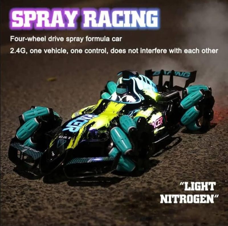 1Ft Long 2.4G High speed Spray Stunt Car Diverse Functioning multi sound light (2501-1A)