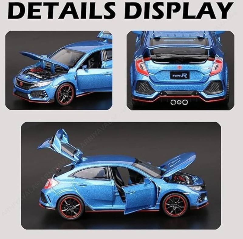 Honda Civic Model Car Diecast Metal 1:32 Scale Open all sides Sound Light Hot Favourite Car For Collector TK (3227B)