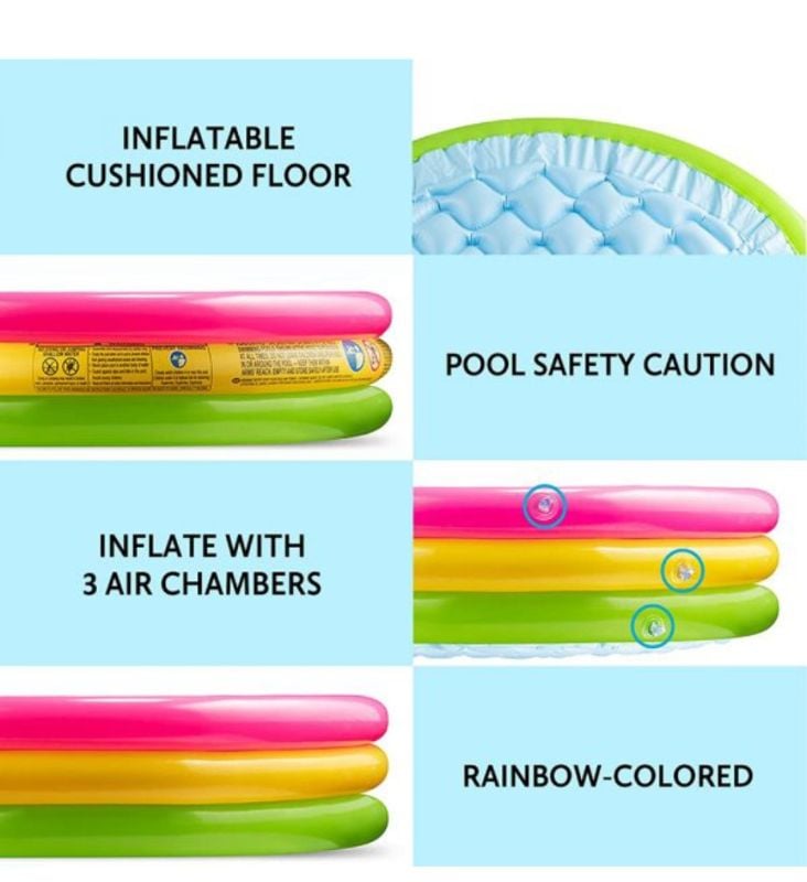 Intex Inflatable Swimming Pool Wet set Collection Bath Tub For Children 34x10 inch 0 to 5 age TM(58924)