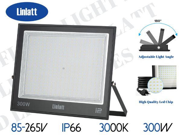 300W Flood Light အဝါ လင်းလက်