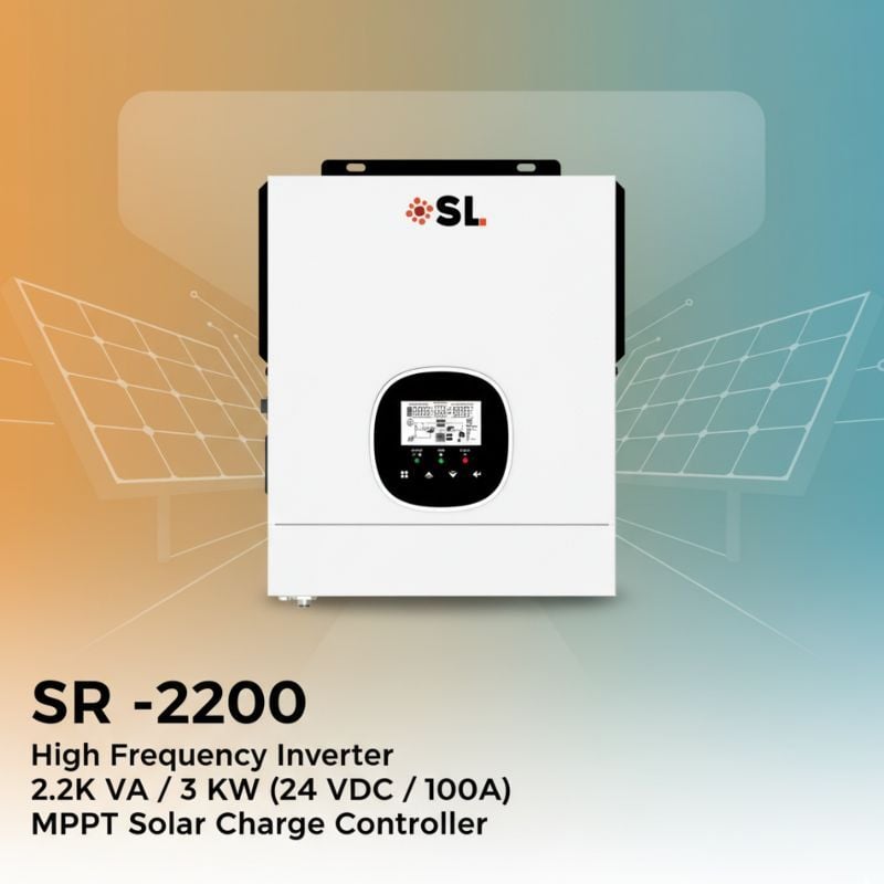 SR -2200
High Frequency Inveter
2.2K VA / 3 KW(24 VDC /100A )
MMPT Solar Charge Controller
W/S Price -700000