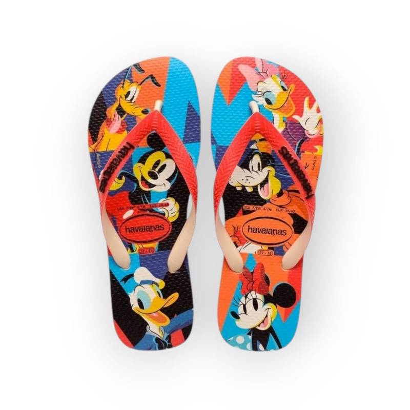 HAVAIANAS DISNEY STYLISH BEGE PALHA/VERMELHO