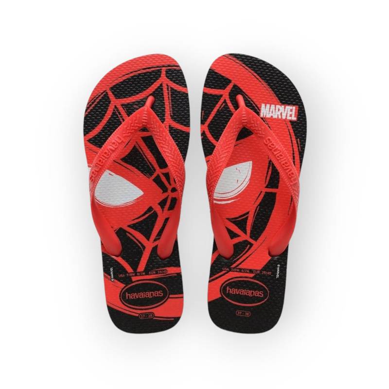 HAVAIANAS TOP MARVEL LOGOMANIA PRETO/VERME RUBI