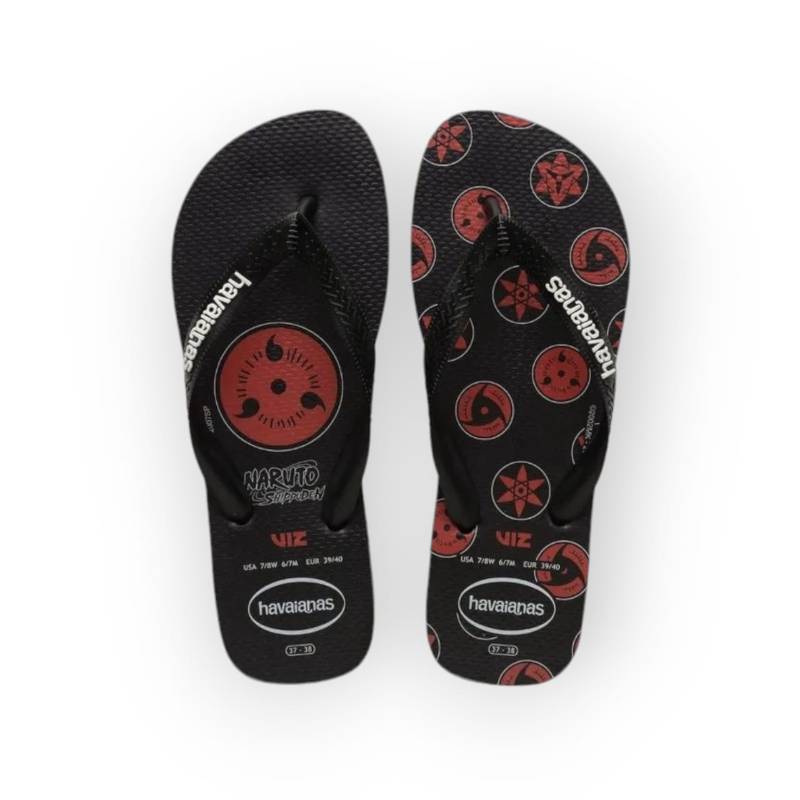 HAVAIANAS TOP NARUTO PRETO/PRETO/VERMELHO