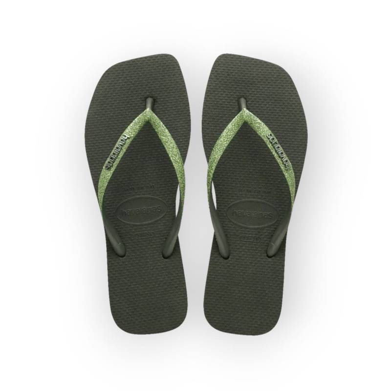 HAVAIANAS SLIM SQUARE GLITTER VERDE OLIVE