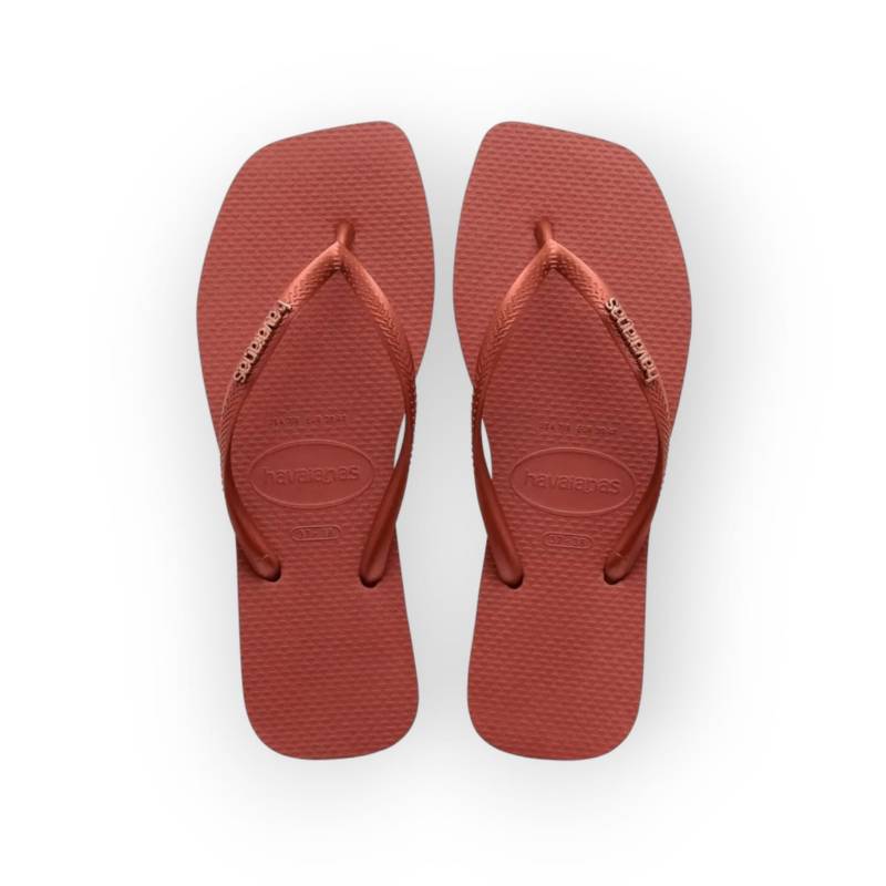 HAVAIANAS SLIM SQUARE LOGO METALIC MOGNO