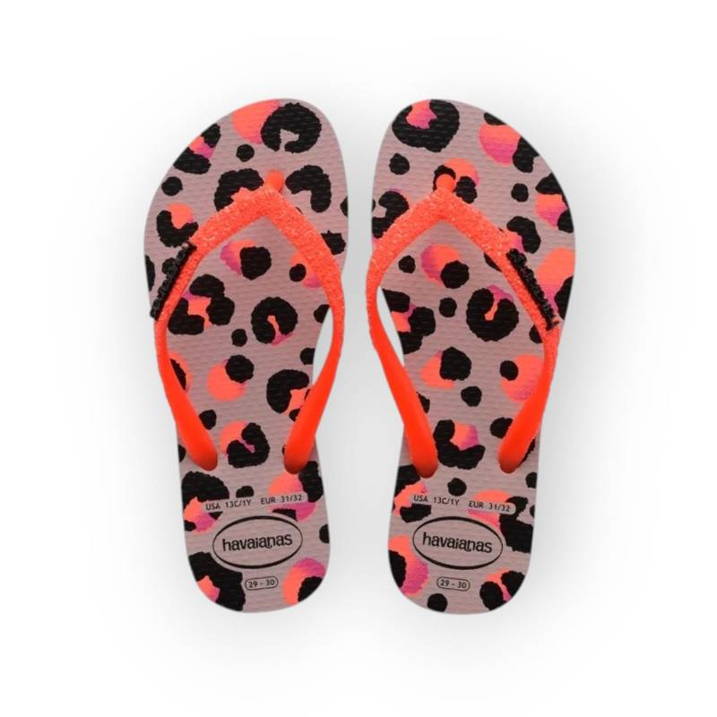 HAVAIANAS KIDS SLIM GLITTER II ROSA PEONIA/PRETO