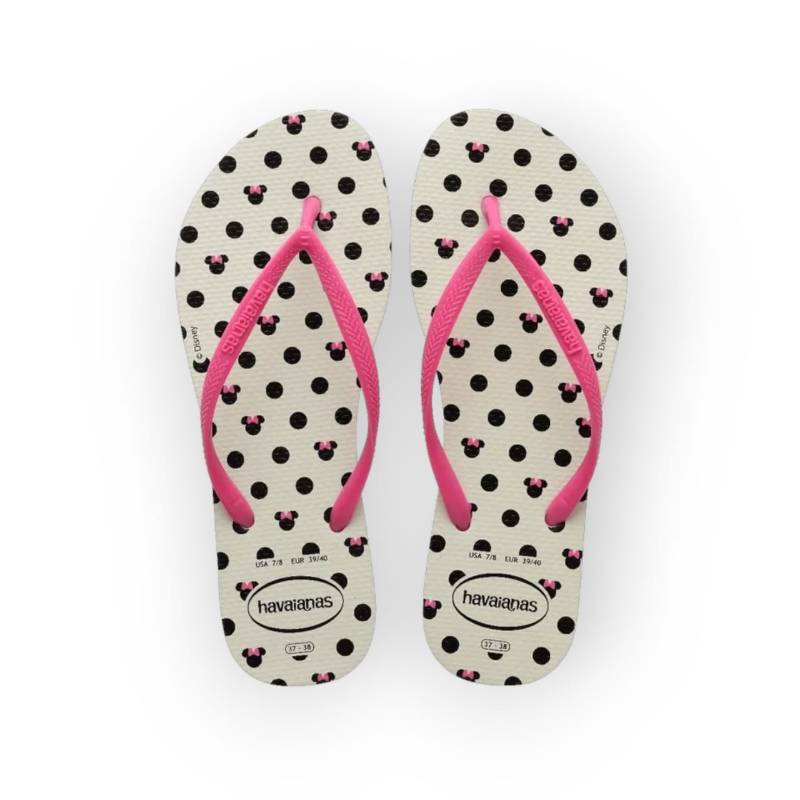 HAVAIANAS SLIM DISNEY BRANCO/ROSA FLUX