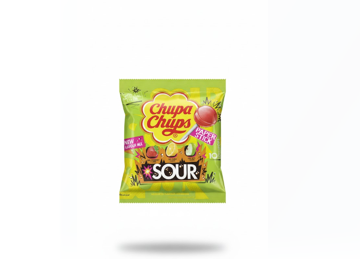 Chupa Chups Sour Assorted Flavour Lollipops 120 g – تشوبا تشوبس Sour متنوع Flavour Lollipops 120 غرام