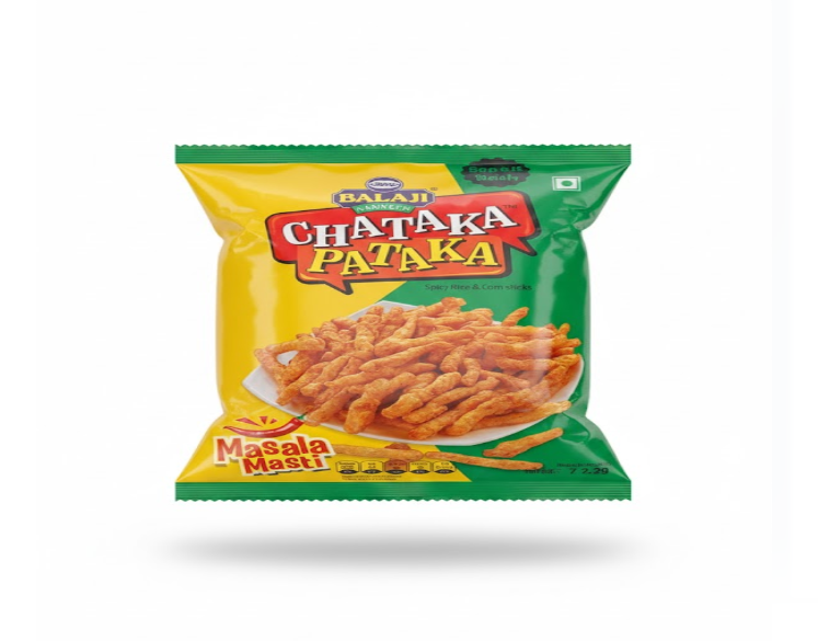 Balaji Chataka Pataka Spicy Rice & Corn Snacks 75g – Balaji Chataka Pataka حار أرز & Corn Snacks 75 غرام