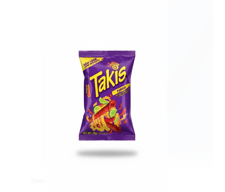 Mini Takis Fuego Hot Chili Pepper & Lime Artificially Flavoured Tortilla Chips 35 g – ميني Takis Fuego حار Chili Pepper & Lime Artificially Flavoured Tortilla شيبس 35 غرام