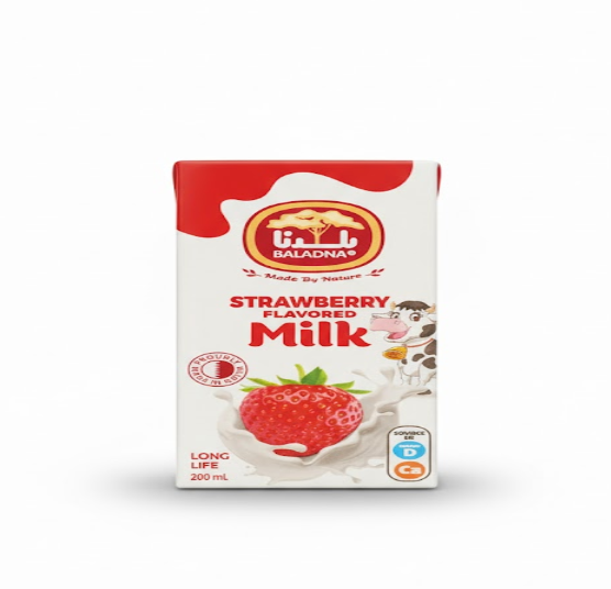 Baladna Strawberry Flavoured Milk 200 ml – بلدنا فراولة Flavoured حليب 200 مل