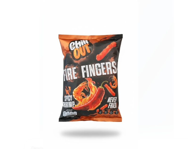 Chilli Out Fire Fingers Spicy Shrimp 60 g – Chilli Out Fire Fingers حار Shrimp 60 غرام