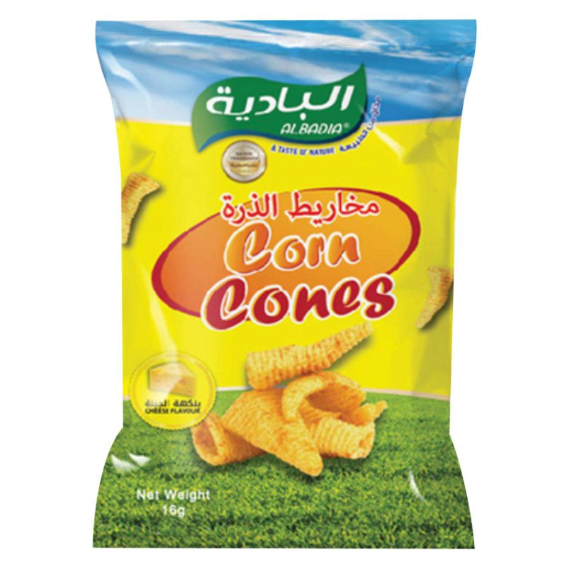 ALBADIA Corn Cones Cheese 16g – ALBADIA Corn Cones جبنة 16 غرام