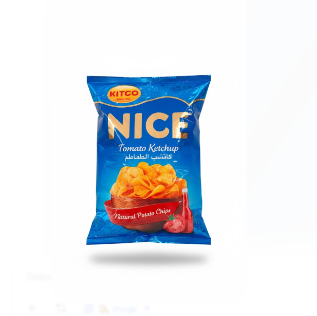 Nice Tomato Ketchup Natural Potato Chips 80 g – Nice Tomato كاتشاب طبيعي Potato شيبس 80 غرام