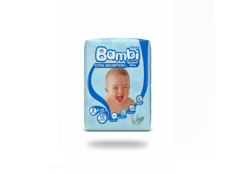 Bambi Extra Absorption – 15 Diapers