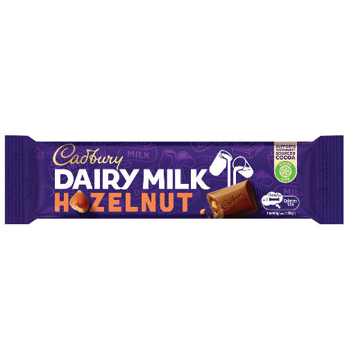 Cadbury Dairy Milk Hazelnut Chocolate Bar 32g – كادبوري ديري ميلك بندق شوكولاتة قطعة 32 غرام