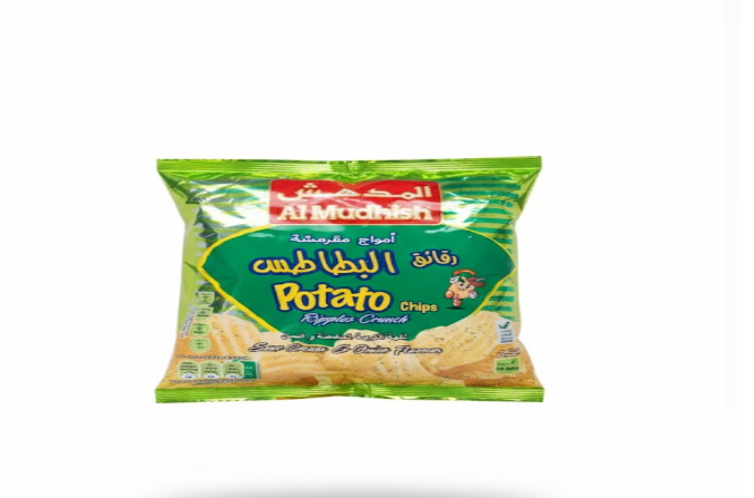 Al Mudhish Potato Chips Ripples Sour Cream & Onion 15g – Al Mudhish Potato شيبس Ripples Sour كريم & بصل 15 غرام