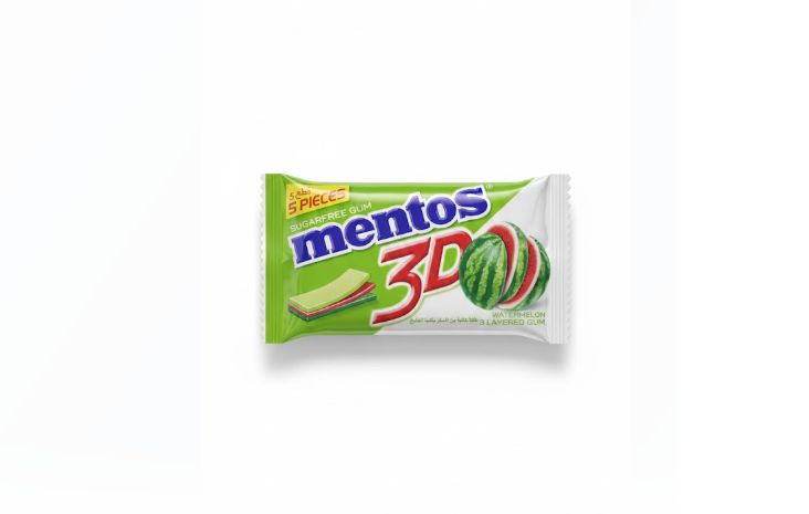 Mentos 3D Sugarfree Chewing Gum Watermelon 5 Pieces – منتوس 3D Sugarfree Chewing Gum Watermelon 5 Pieces