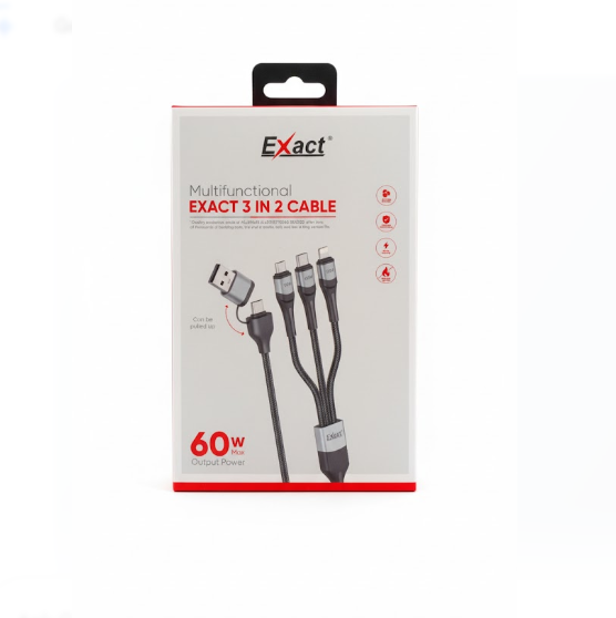 Exact Multifunctional 3 in 1 Cable 60W Max Output Power