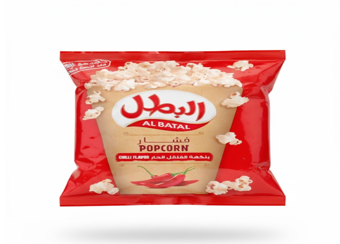 Al Batal Popcorn Chilli Flavour 14g – Al Batal فشار Chilli Flavour 14 غرام
