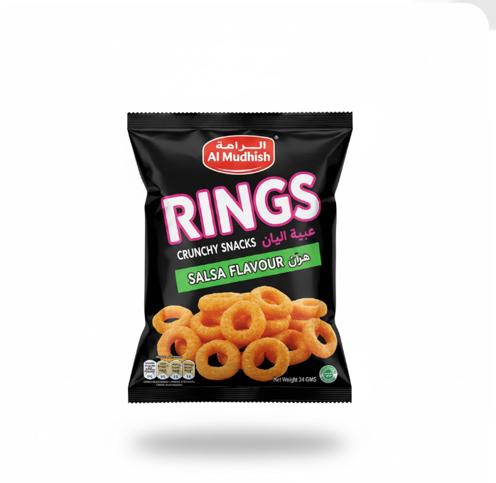 Al Mudhish Potato Rings – Salsa Flavour 15 g – Al Mudhish Potato Rings – Salsa Flavour 15 غرام